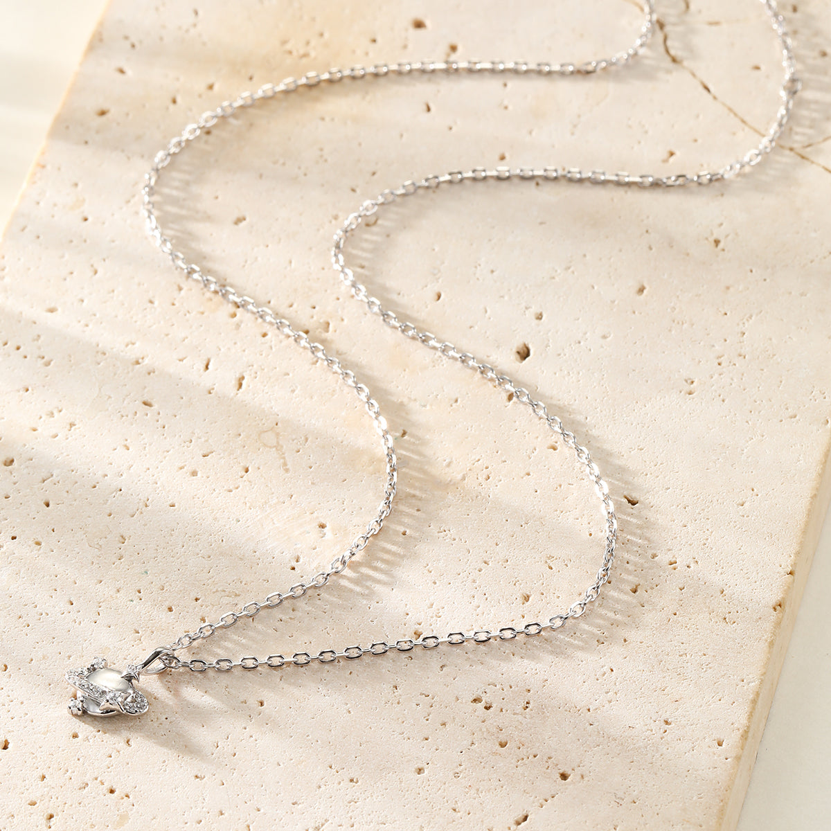 Collier Pendentif Planète Sterling Argent